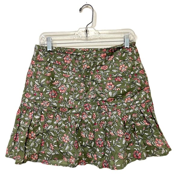 Sezane Rue Saint-Fiacre Julia Mini Skirt Floral Ruffle Pleated Flared A-Line - Picture 5 of 12